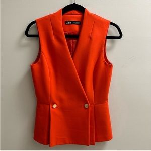 Zara Orange-red Statement Vest